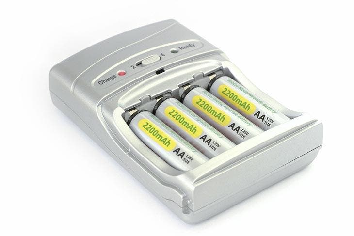 Rechargeable batteries in its base