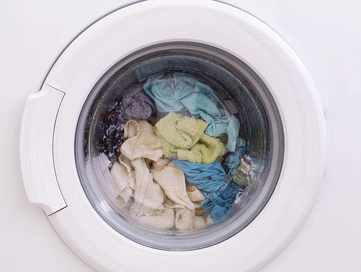 Washing machine in the process of washing