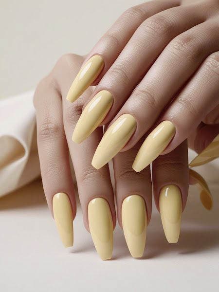 Butter Yellow Nails Design Butter Yellow Nails Design