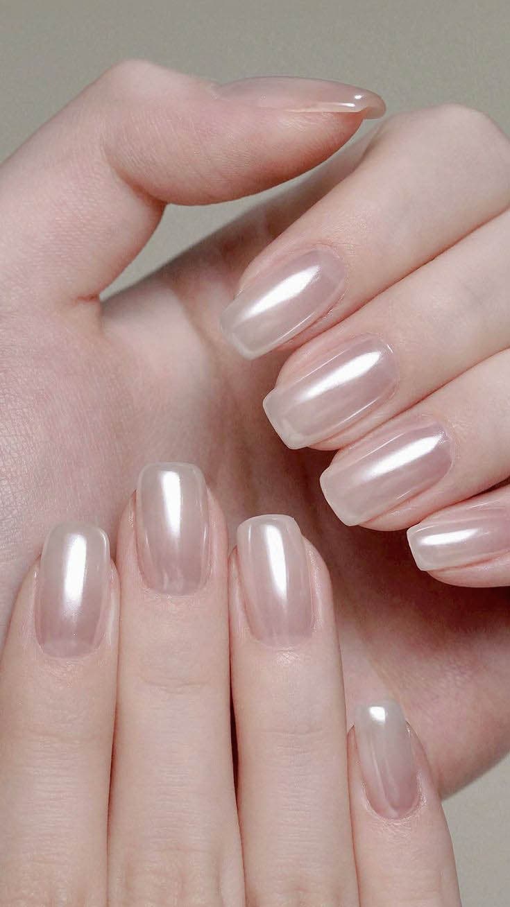 Manucure effet chromé et nacré Manucure effet chromé et nacré