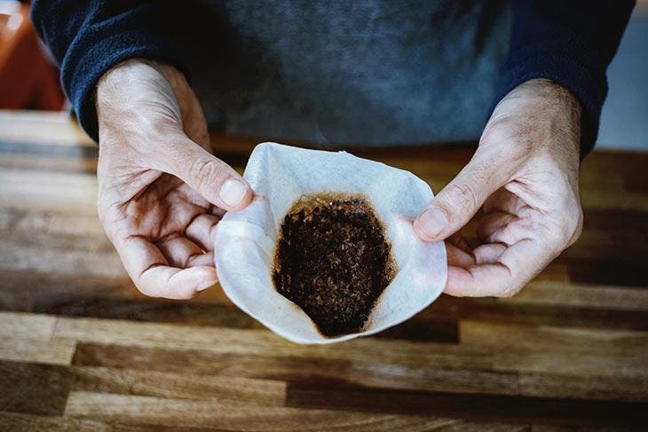 Café molido después de su uso