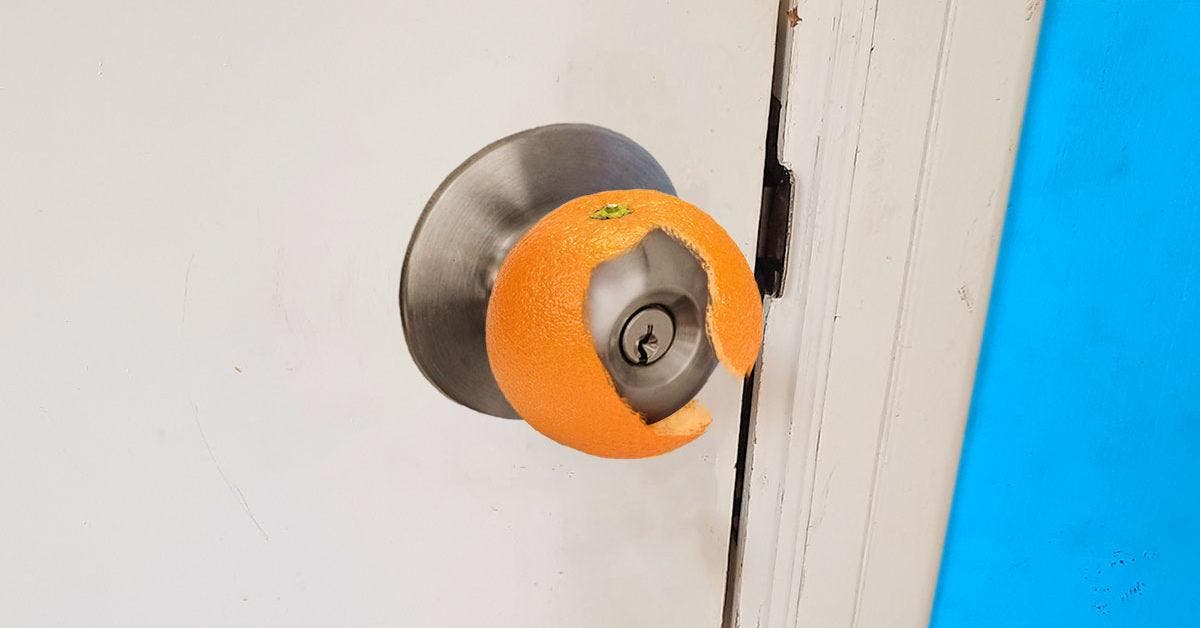 Mettez des pelures d’orange sur la poignée de porte final