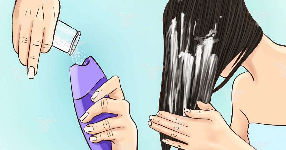 Mettez du sel dans votre shampoing avant de laver vos cheveux