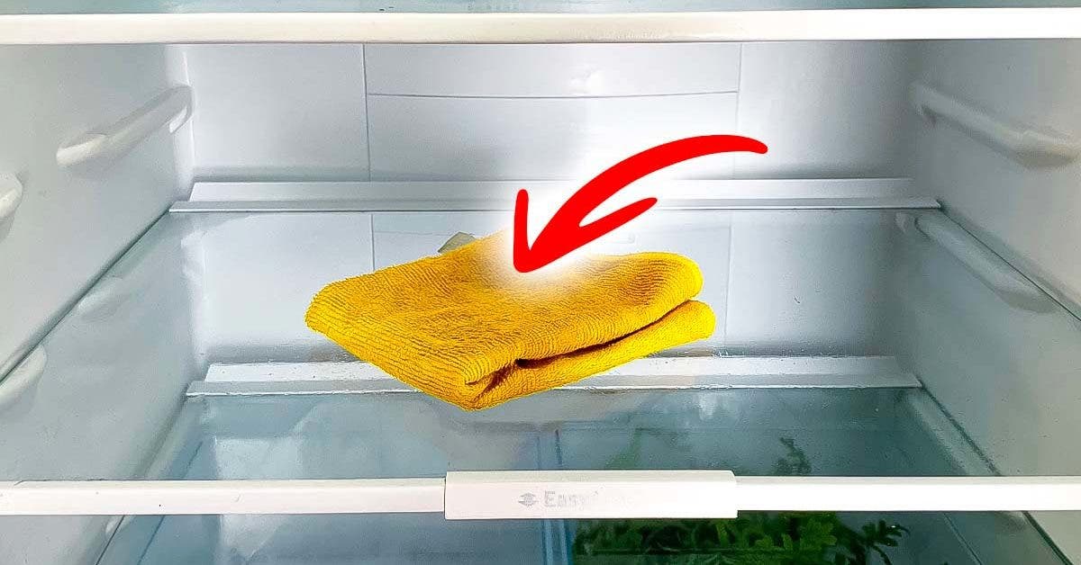 Mettez une serviette humide imbibée de vinaigre au réfrigérateur
