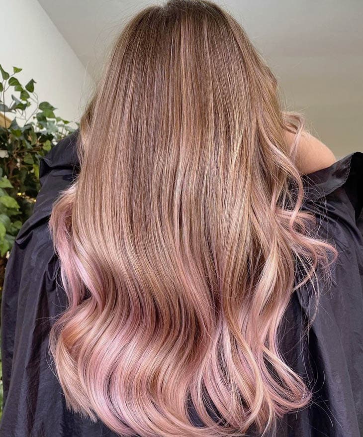 Ombré blond fraise rosé Ombré blond fraise rosé