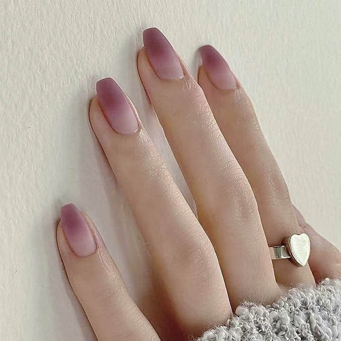 Ongles dégradés mat rose Ongles dégradés mat rose
