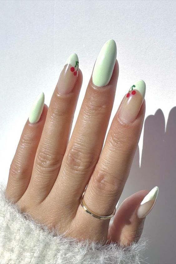 Unhas Suaves de Amêndoa Verde