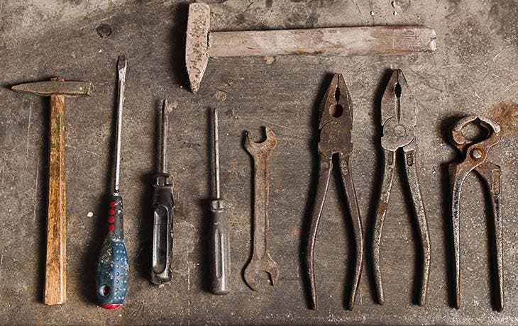 herramientas oxidadas