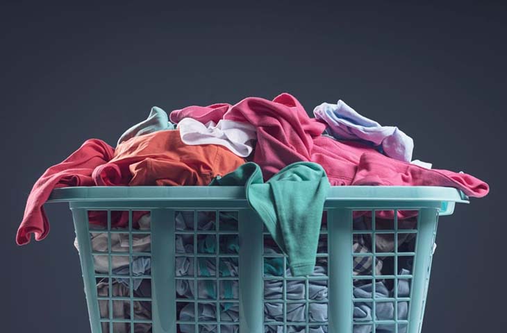 overflowing laundry basket