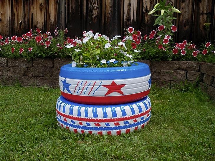 Painted tire canister