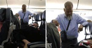Pour laisser sa femme se reposer, il reste debout pendant six heures de vol sa photo fait le tour des réseaux sociaux