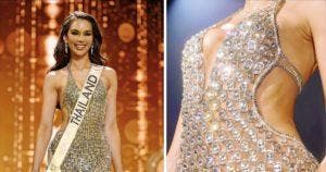 Pour rendre hommage à son père éboueur, Miss Thailande défile dans une robe composée de morceaux de canettes de sodas jetés