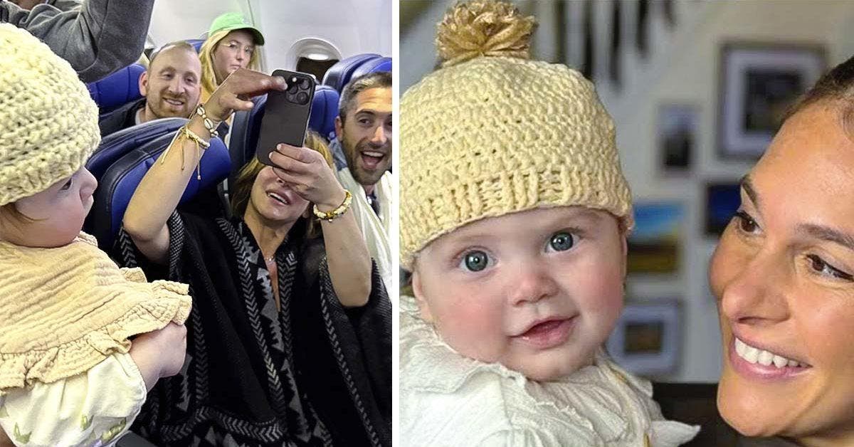 Pour son premier vol, un bébé reçoit en cadeau un bonnet tricoté par une passagère voisine