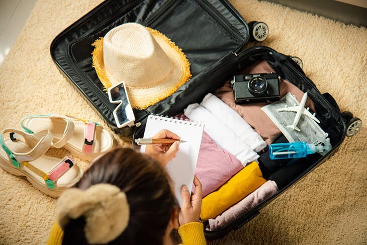 Prepare your travel suitcase