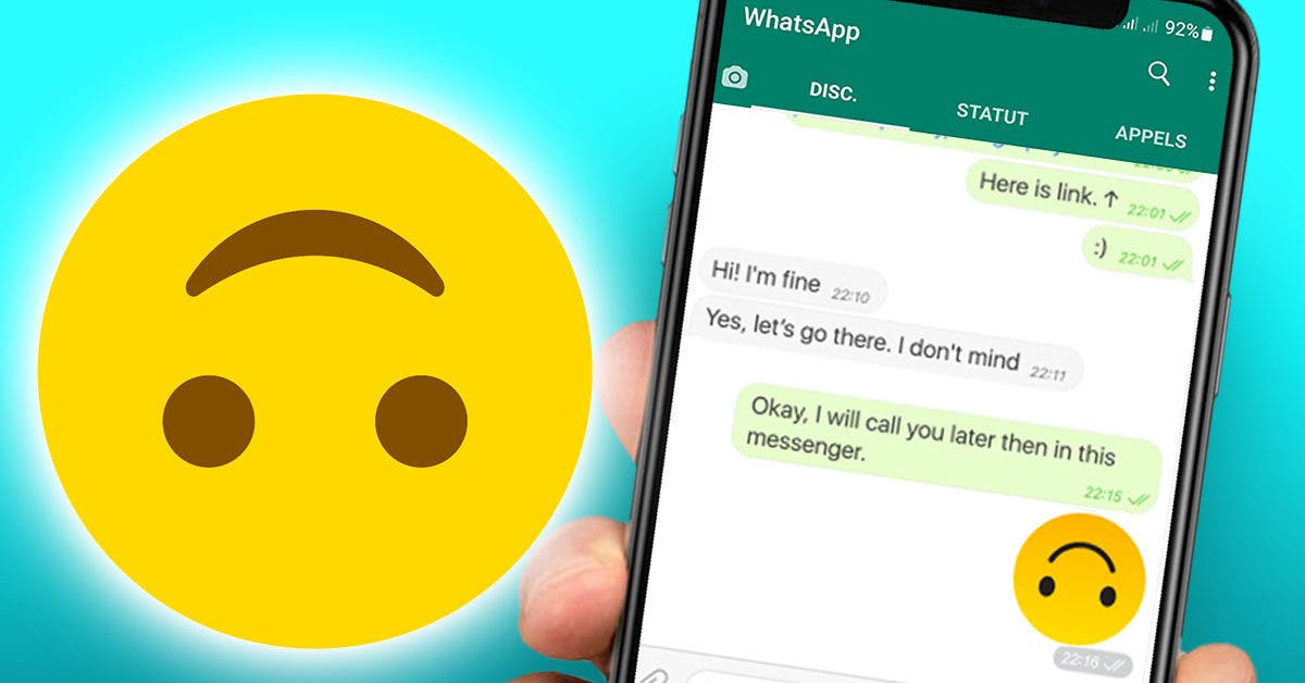 Que signifie l'emoji visage à l'envers sur WhatsApp et quand l'utiliser final