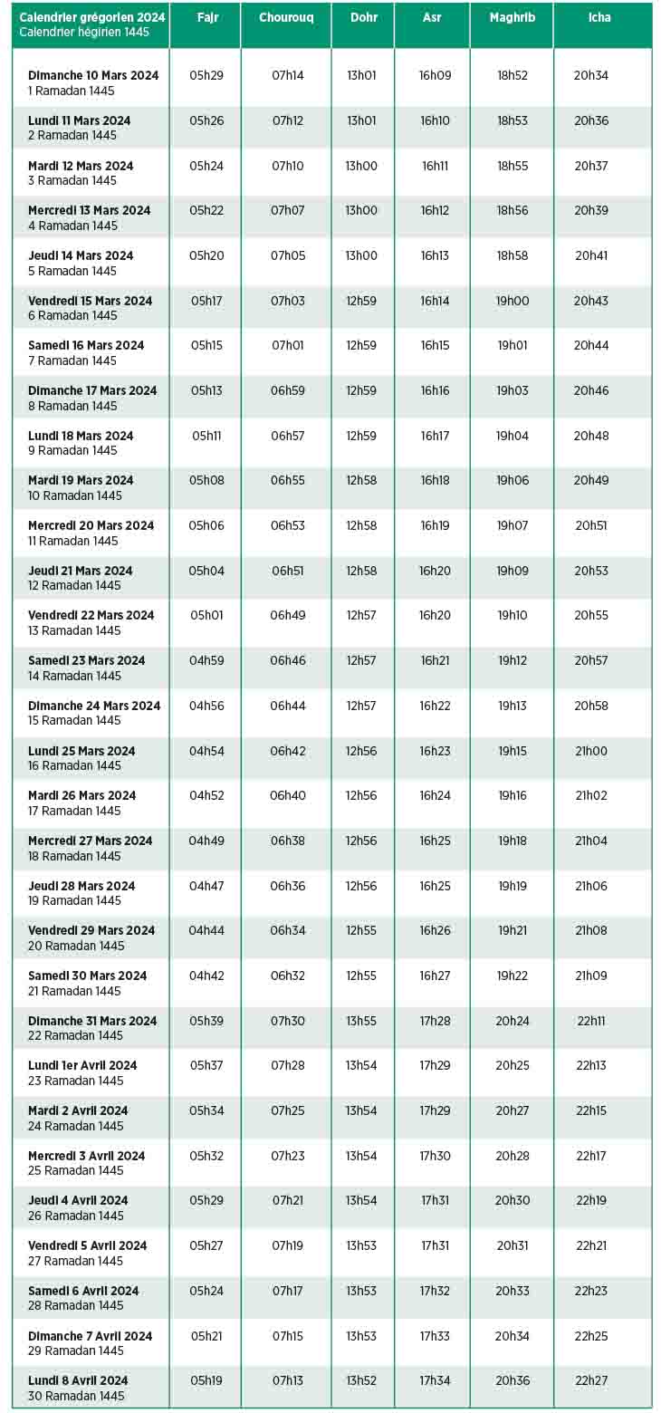 Ramadan 2024 : dates de début et de fin