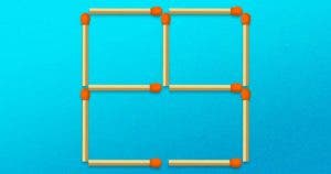 Résolvez ce puzzle visuel en déplaçant 3 allumettes pour former 2 carrés001