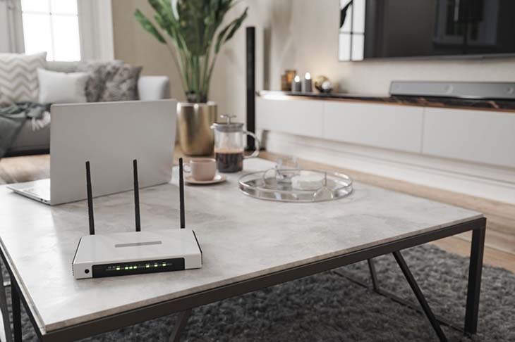 Router Wi-Fi installato nel soggiorno
