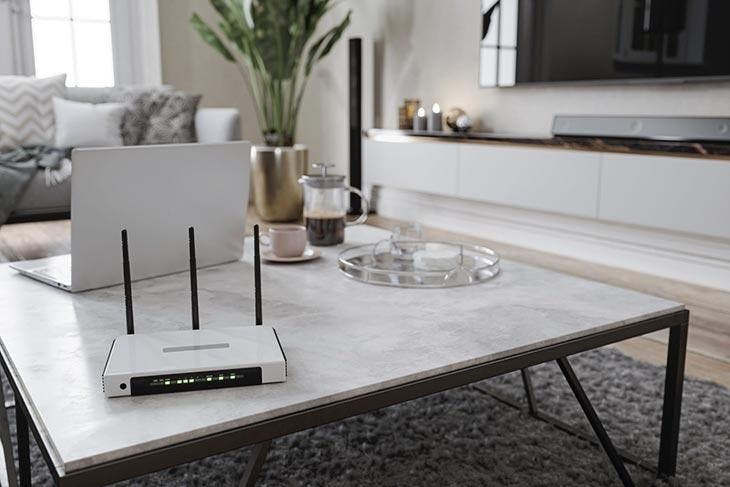wifi router on the coffee table