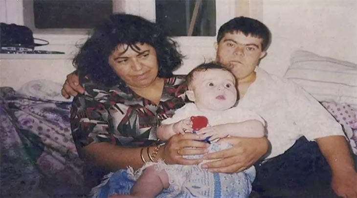 Sadder when he was little with his parents.