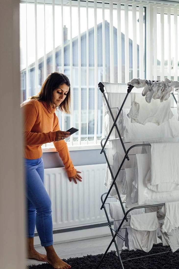 Dry clothes near the radiator