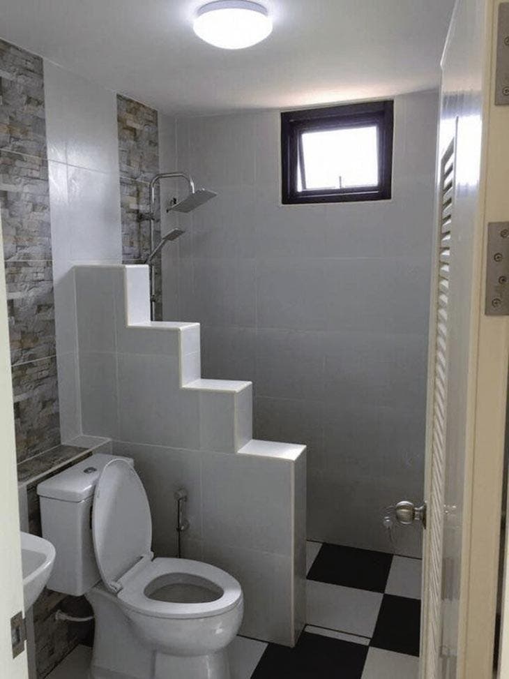 Separation of shower and toilet