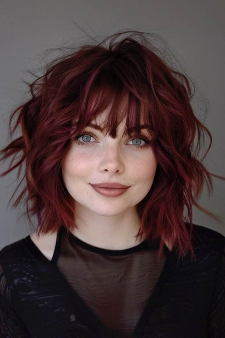 Shag rouge foncé Shag rouge foncé