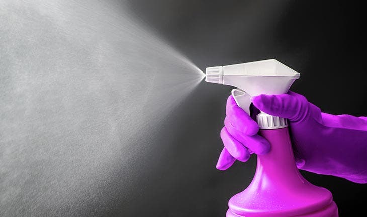 White vinegar spray solution
