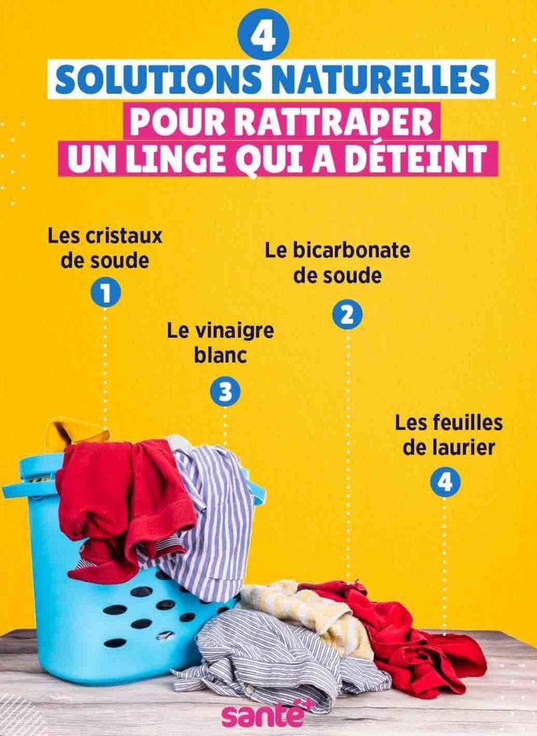 Comment récupérer un linge qui a déteint avec du vinaigre blanc et du bicarbonate de soude