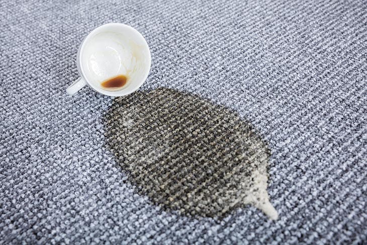 Coffee stain on the carpet