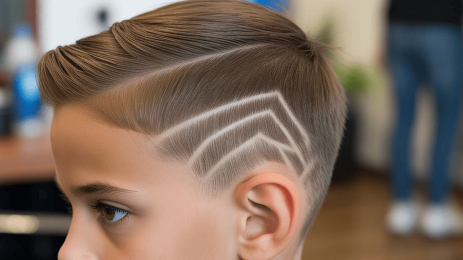 Taper fade avec motif géométrique Taper fade avec motif géométrique