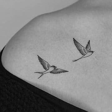 Tatouage hirondelle minimaliste Tatouage hirondelle minimaliste