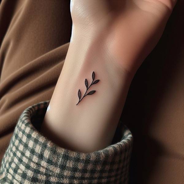 Tatouage petite branche minimaliste Tatouage petite branche minimaliste