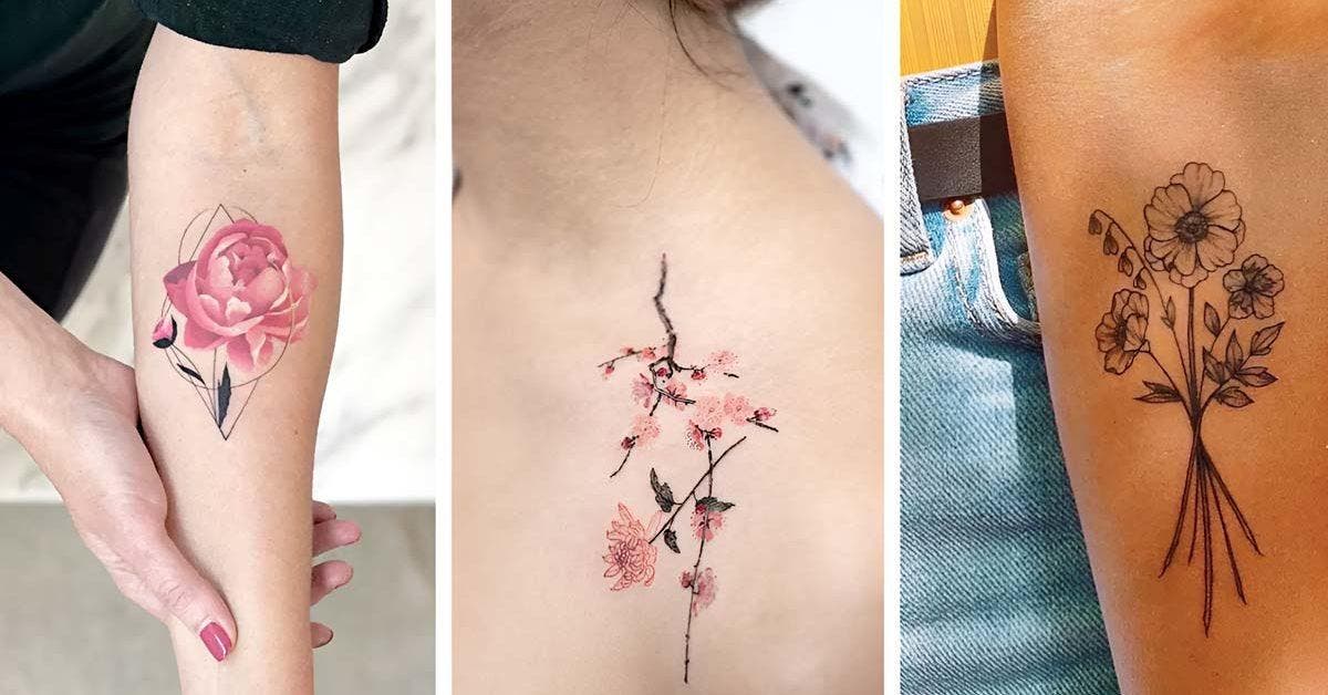 Tatouages de fleurs - 43 dessins tendances en 2023