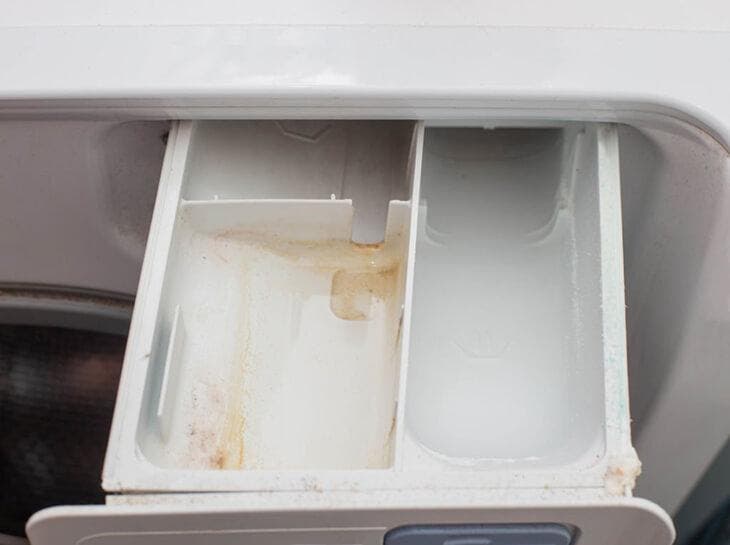 Dirty washing machine drawer