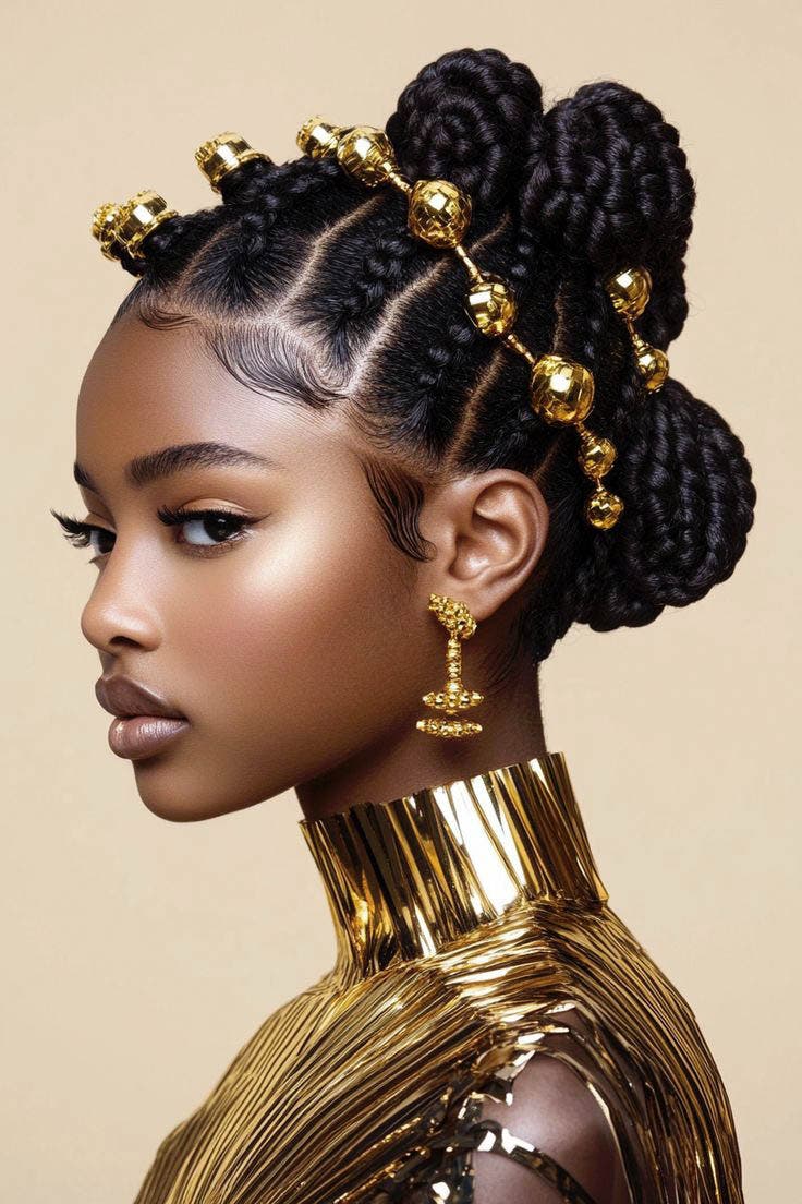 Tresses en épi de blé façon déesse grecque Tresses en épi de blé façon déesse grecque