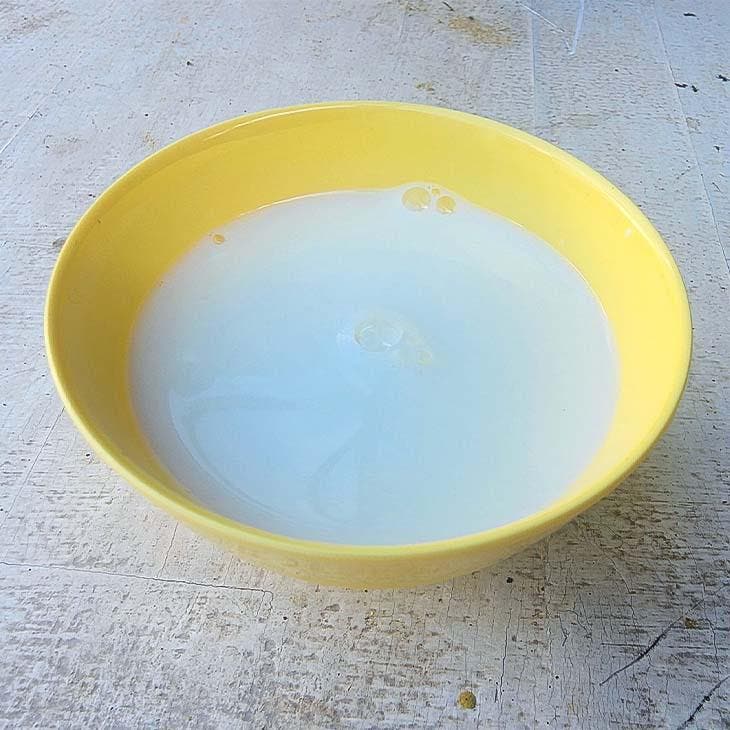 un tazón de leche 