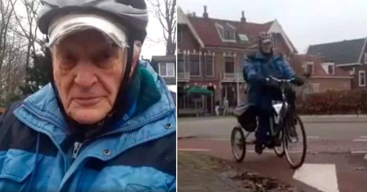 Un homme de 95 ans parcourt 17 km à vélo chaque jour pour rendre visite à sa femme bien-aimée à la maison de retraite « Je suis toujours amoureux d’elle »