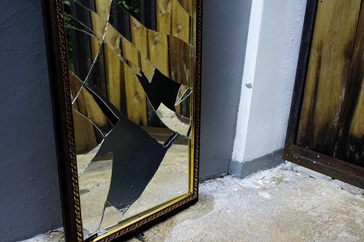 a broken mirror