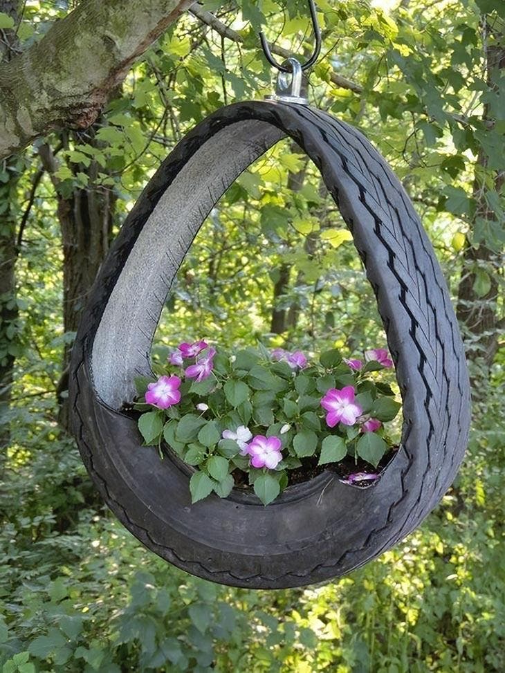 A pot hanging from a tree