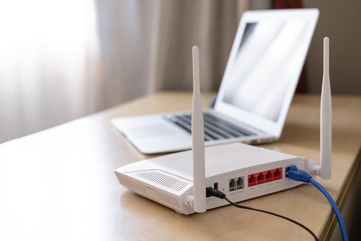 A router placed on the table.