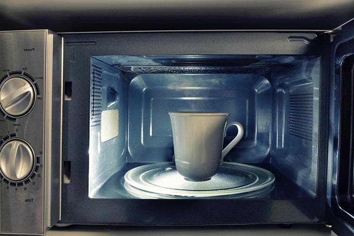 cup in the microwave