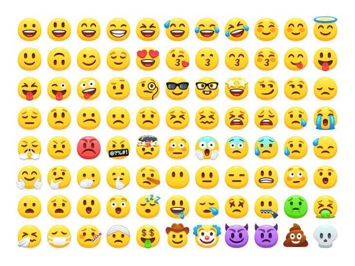 Une collection des emojis de WhatsApp