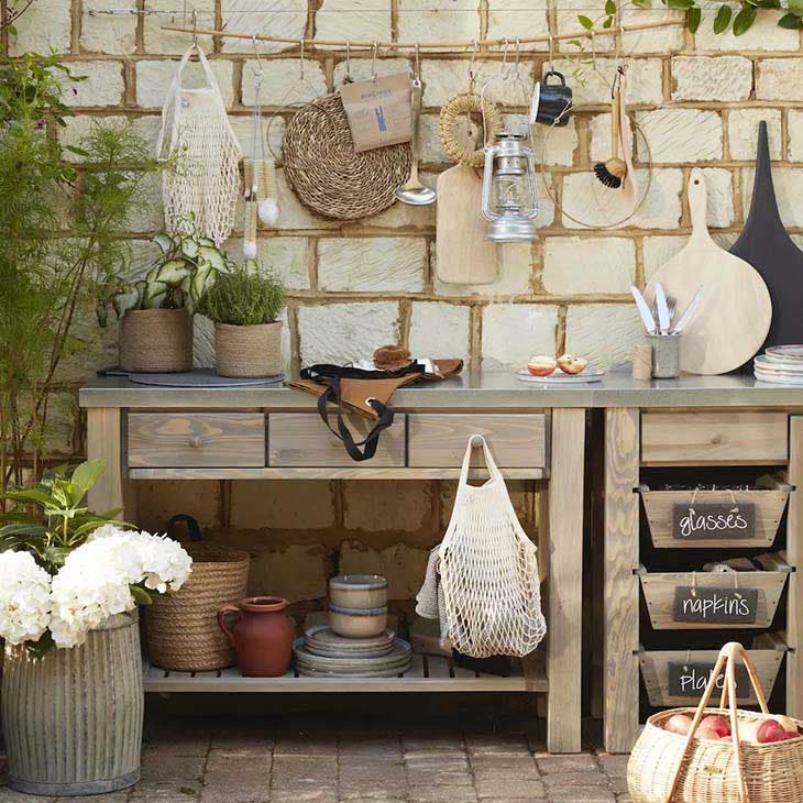 Una cocina en el exterior, para cocinar al aire libre