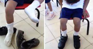 Une enseignante remarque que l'un de ses élèves porte des chaussures déchirées elle décide de lui offrir une nouvelle paire