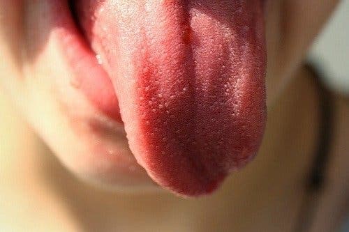 Une langue rouge
