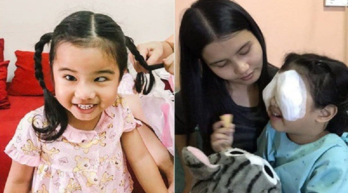 Une petite fille subit une opération des yeux à cause du téléphone de son père