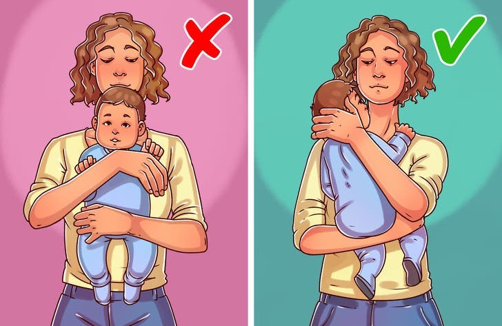 façons courantes de tenir un enfant