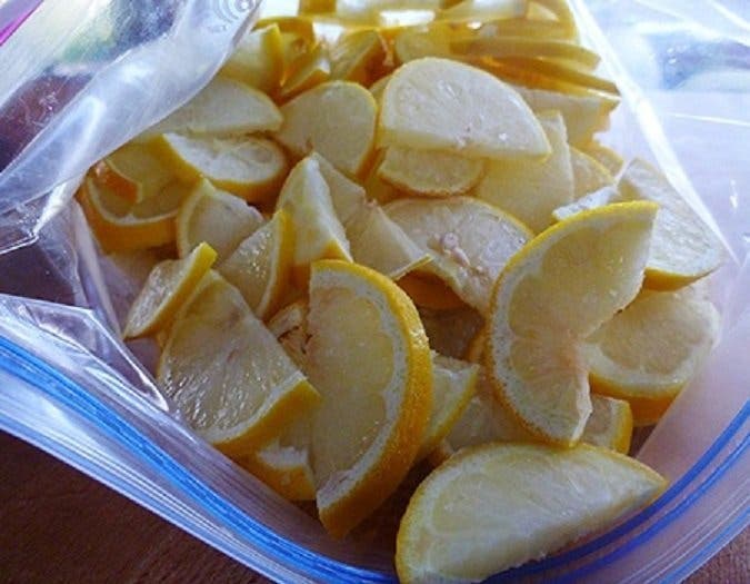 la congélation des citrons