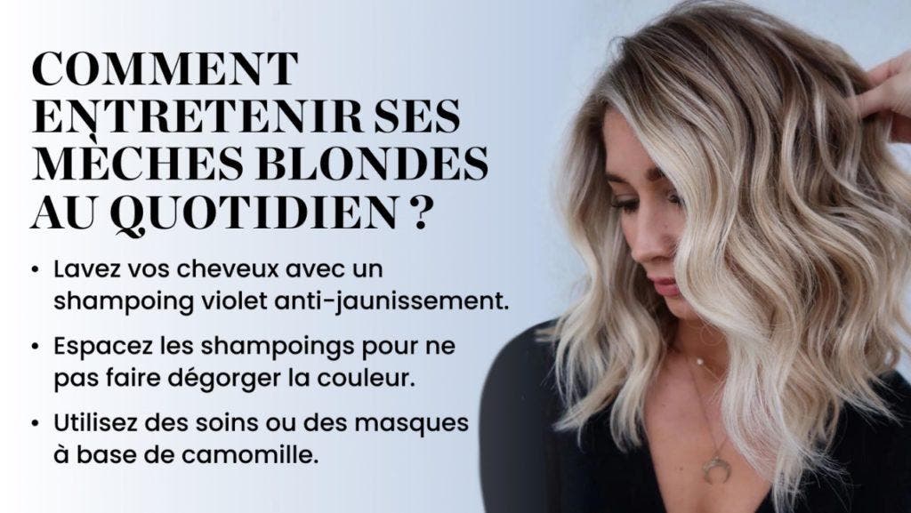 Mèche blonde 50 nuances de couleurs aux tons chauds et froids